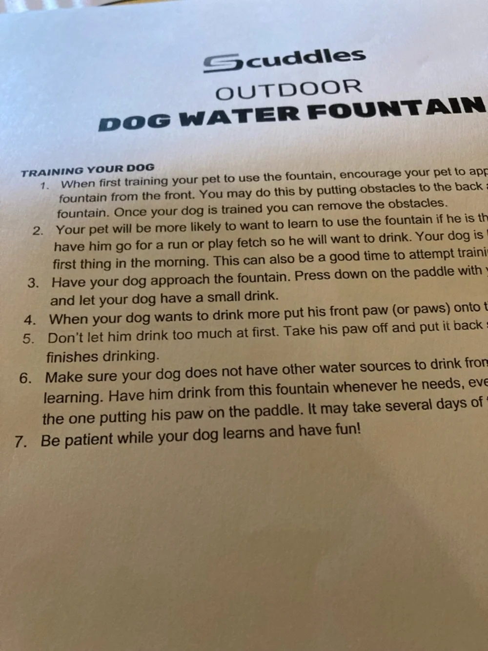 Scuddles dog fountain/water fountain